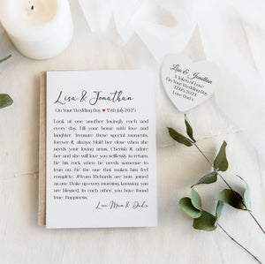 Wedding Personalised Frame Poem Print | Daughter & Son in Law PureEssenceGreetings