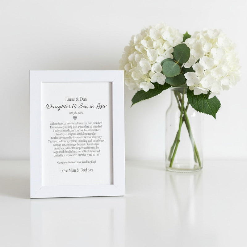 Daughter & Son in Law Poem Gift | Wedding Card and Heart Gift Set PureEssenceGreetings
