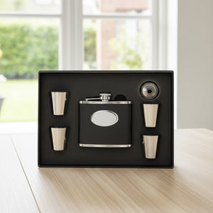 Personalised  Black Hip Flask PureEssenceGreetings