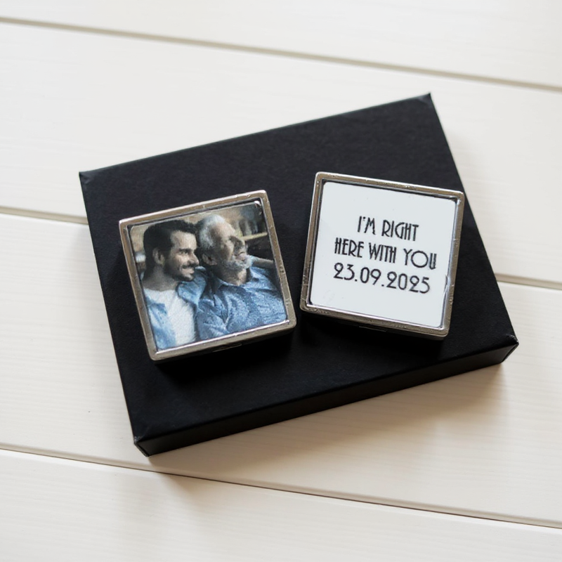 Personalised Photo Wedding Cufflinks | In Loving Memory PureEssenceGreetings