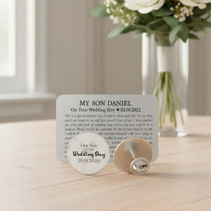 Son On Your Wedding Day Wallet Card and Cufflinks Gift Set PureEssenceGreetings