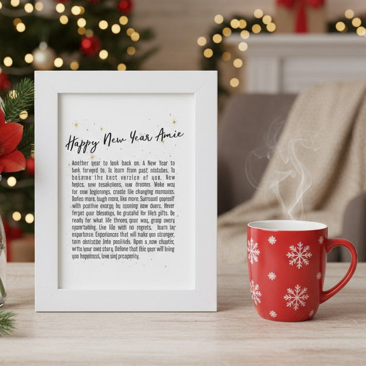 Mounted New Year Card | A5 Journal | 30 Wellbeing Reflection Cards Gift Set Pure Essence Greetings