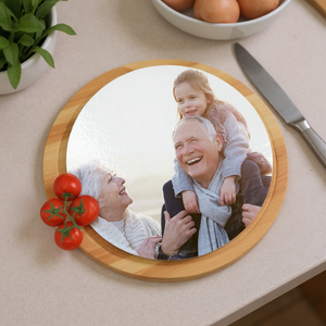 Personalised Photo Glass Chopping Board | Circle PureEssenceGreetings