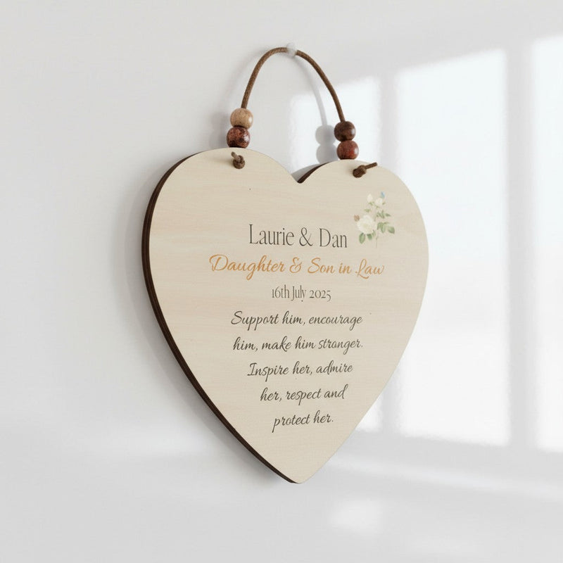 Daughter & Son in Law Poem Gift | Wedding Card and Heart Gift Set PureEssenceGreetings