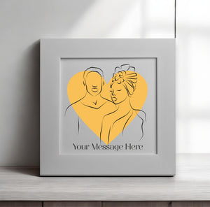 Black Love Couple - Personalised Mounted Card PureEssenceGreetings