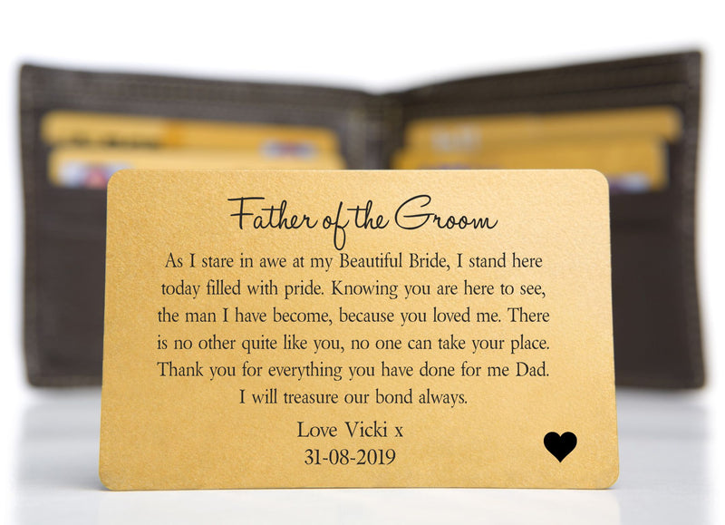 Personalised Wedding Wallet Card | Father of the Groom PureEssenceGreetings