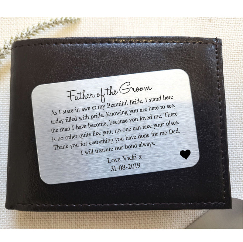 Personalised Wedding Wallet Card | Father of the Groom PureEssenceGreetings