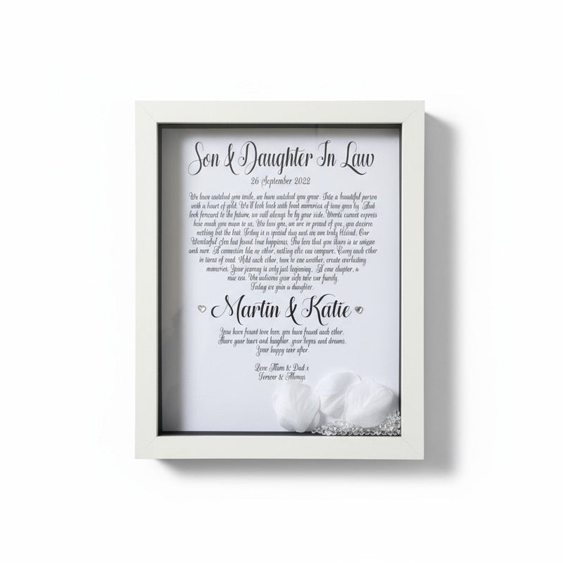 Son and Daughter in Law Framed Wedding Poem PureEssenceGreetings