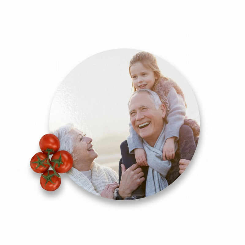 Personalised Photo Glass Chopping Board | Circle PureEssenceGreetings