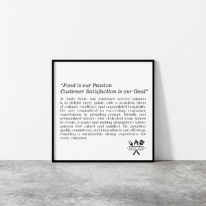 Food & Hospitality Customer Service Statement Print - Framed | Unframed PureEssenceGreetings