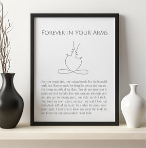 Forever in Your Arms Framed Personalised Love Poem PureEssenceGreetings