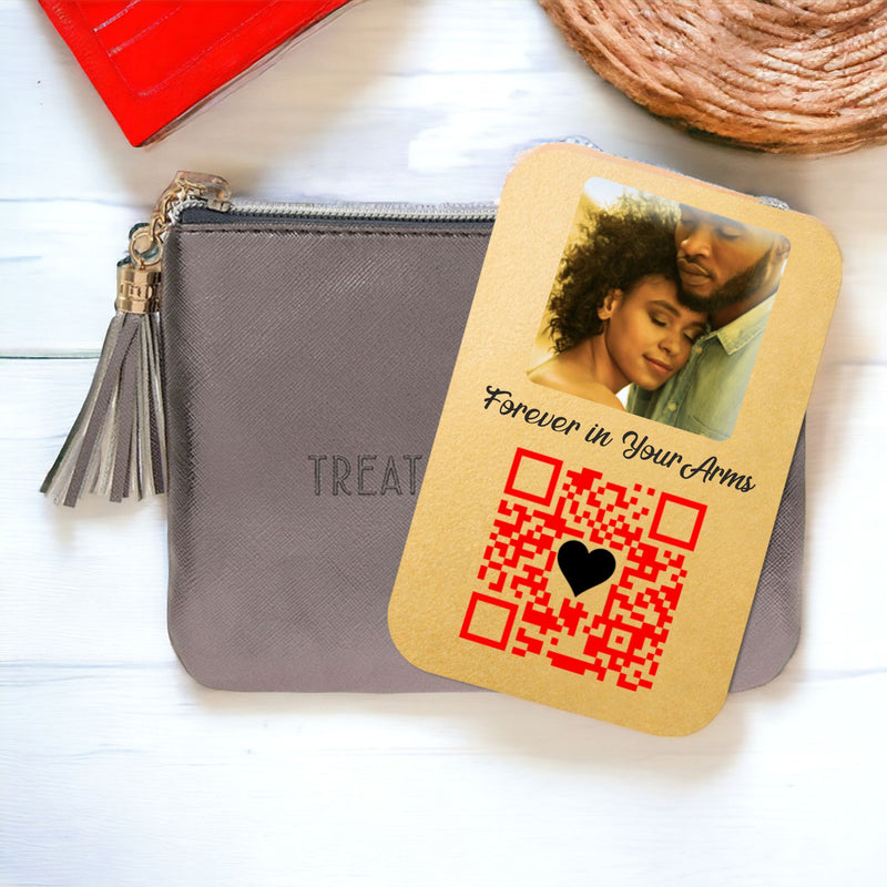Forever in Your Arms Personalised Love Poem QR Code Wallet Card PureEssenceGreetings