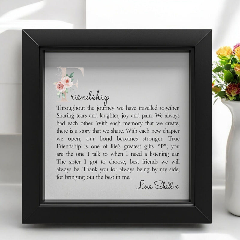 Friendship Framed Personalised Poem PureEssenceGreetings