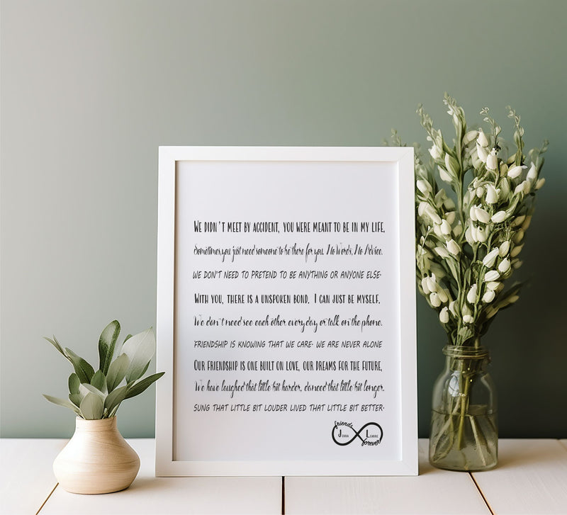 Friendship Framed Personalised Poem (Copy) PureEssenceGreetings