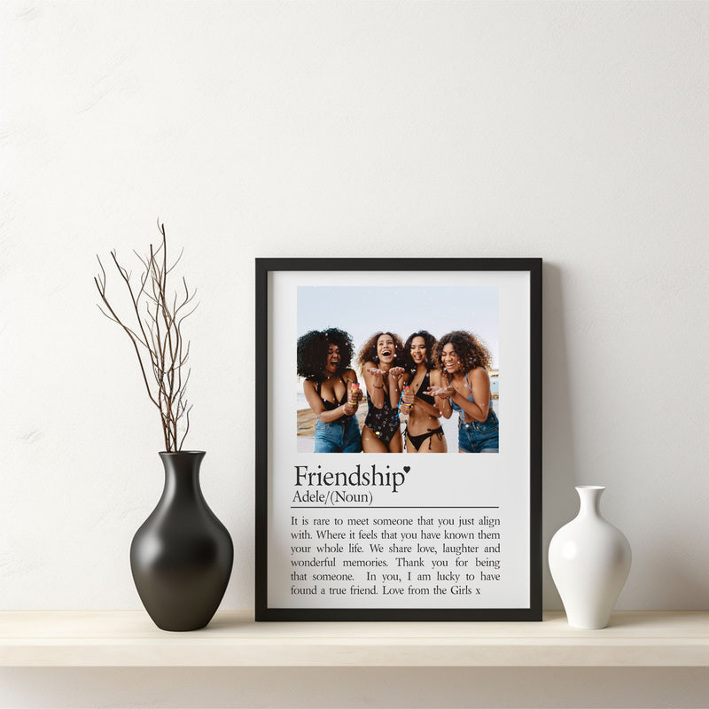 FRIEND Personalised Framed Photo and Poem Print PureEssenceGreetings