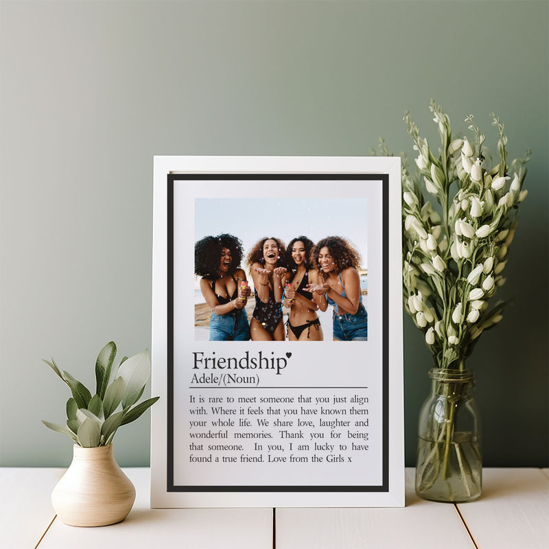 FRIEND Personalised Framed Photo and Poem Print PureEssenceGreetings