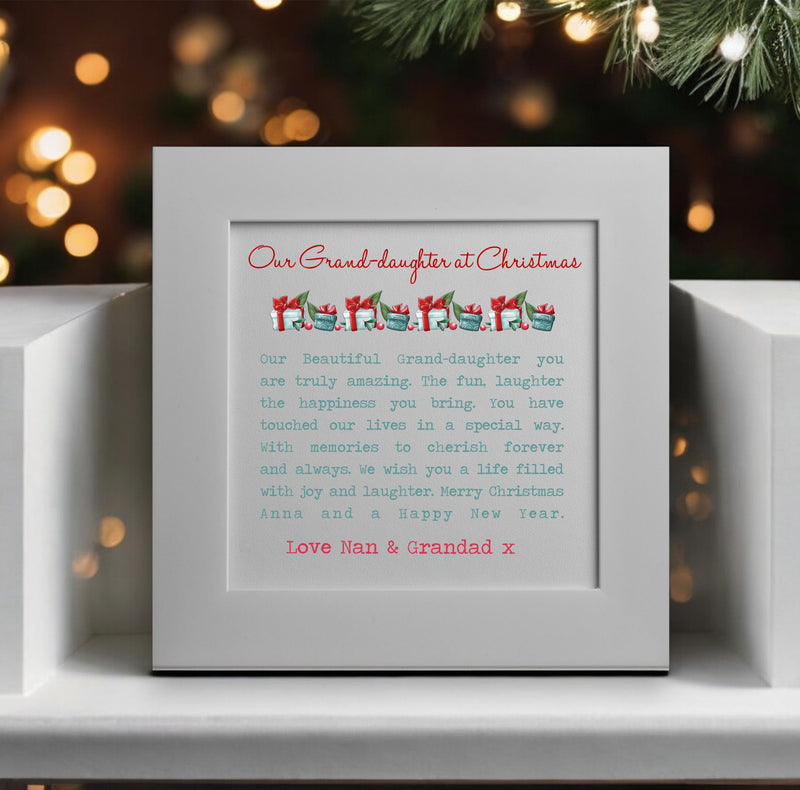 Grand Daughter Personalised Christmas Poem Card PureEssenceGreetings