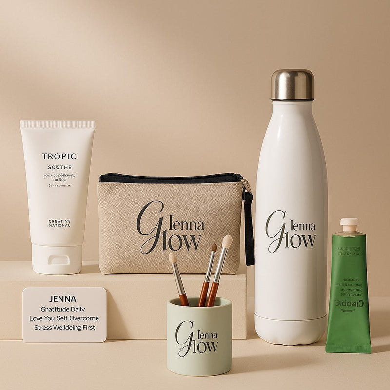 GLOW Self-Care Wellbeing Personalised Gift Box PureEssenceGreetings