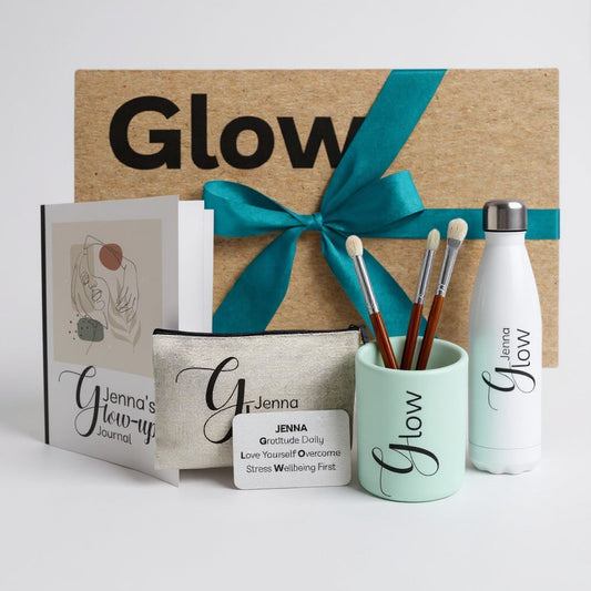 GLOW Self-Care Wellbeing Personalised Gift Box | 6-week Journal Programme PureEssenceGreetings