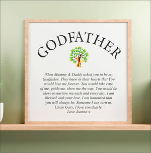 Love You Dearly Godfather Personalised Plaque PureEssenceGreetings
