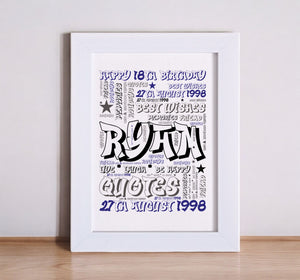 Graffiti Design WordArt Card - Any Age PureEssenceGreetings