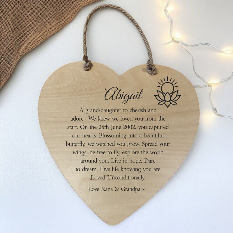 I Love You Personalised Heart Plaque | Daughter | Grand Daughter | Niece PureEssenceGreetings