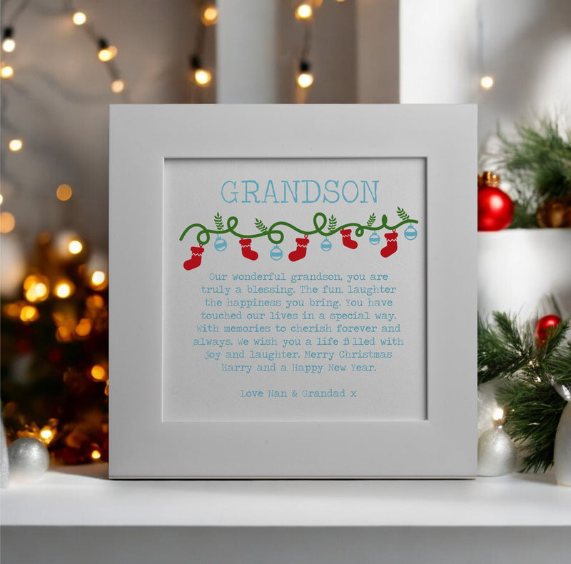 Grandson Personalised Christmas Poem Card PureEssenceGreetings