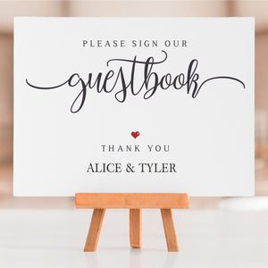 Wedding Guest book Table Top Sign PureEssenceGreetings