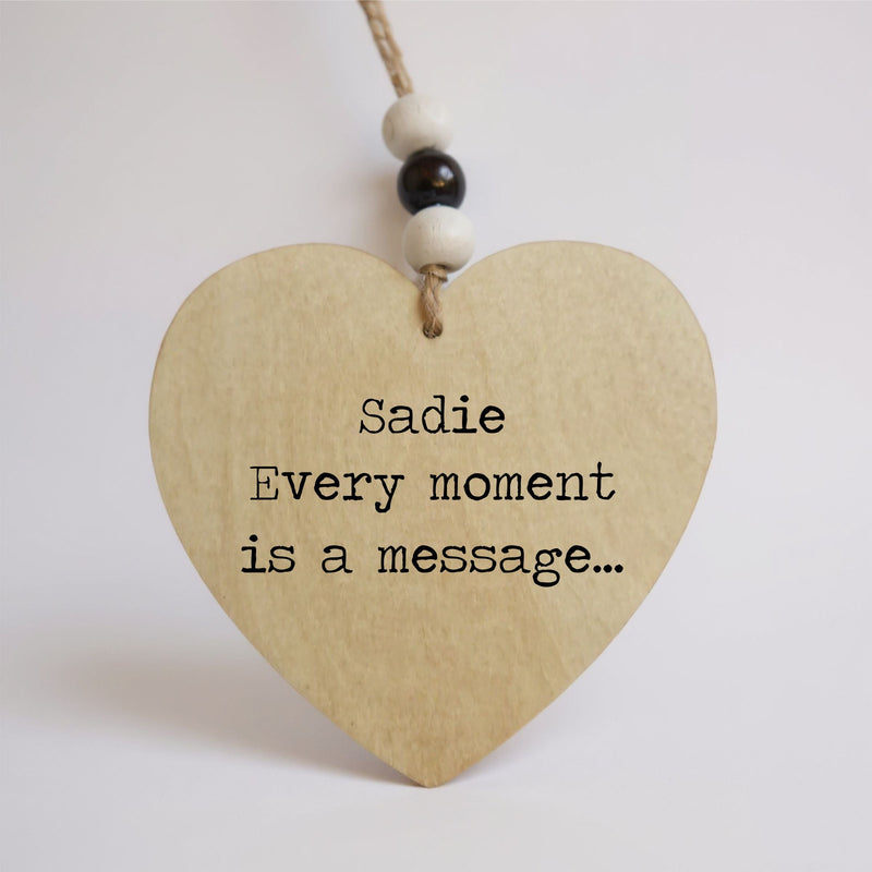 Wellbeing Heart Christmas Decoration – Wooden Heart with Thoughtful Saying PureEssenceGreetings