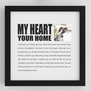 My Heart Your Home Print Photo Poster