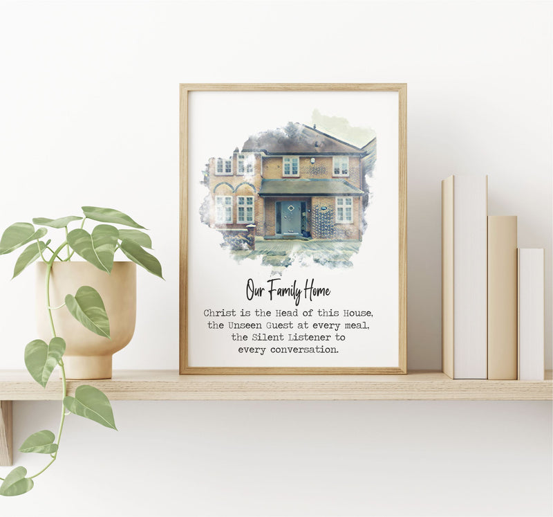Christ is the Head of this House Personalised Framed Home Portrait PureEssenceGreetings