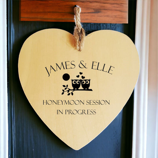 HONEYMOON IN SESSION Personalised Door Sign Pure Essence Greetings