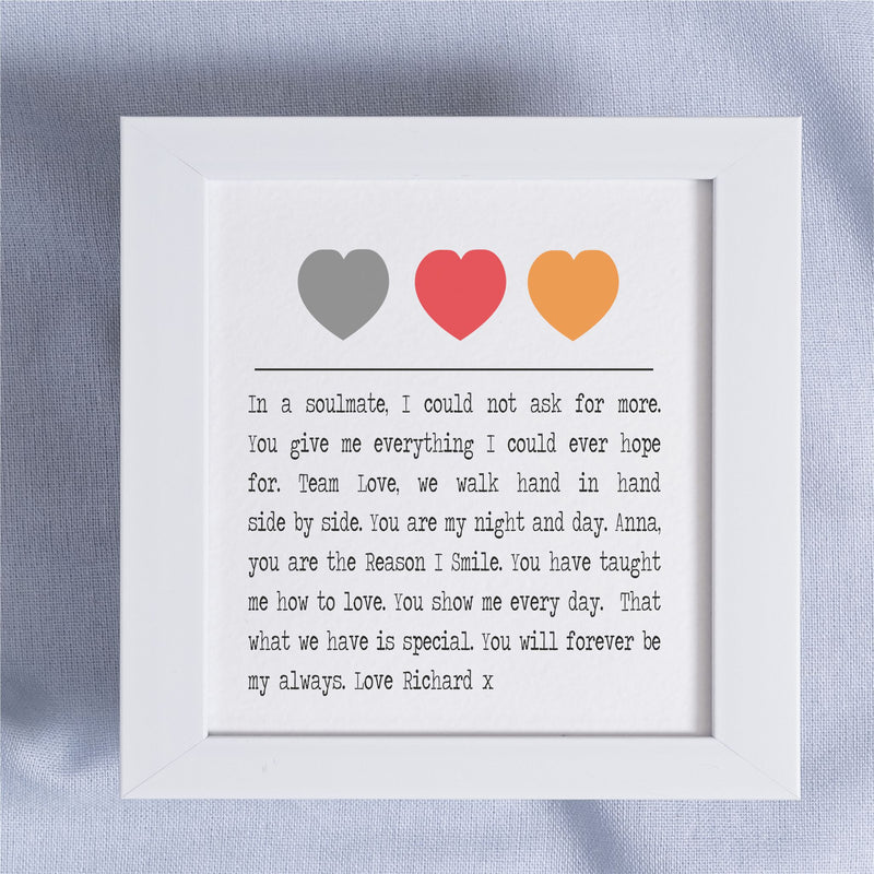 I Smile Personalised Love Poem Print PureEssenceGreetings