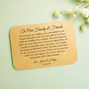 Personalised Wedding Favour Wallet Cards | Pack of 5 PureEssenceGreetings