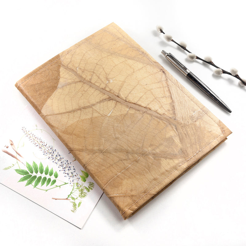 A5 Leaf Leather Notebook Pure Essence Greetings