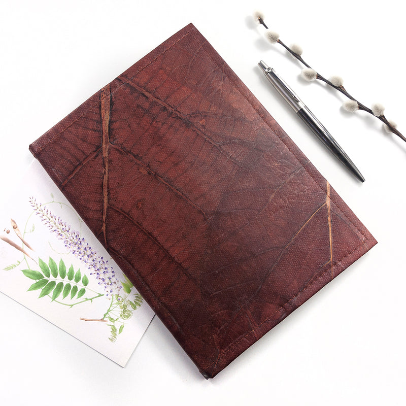 A5 Leaf Leather Notebook Pure Essence Greetings