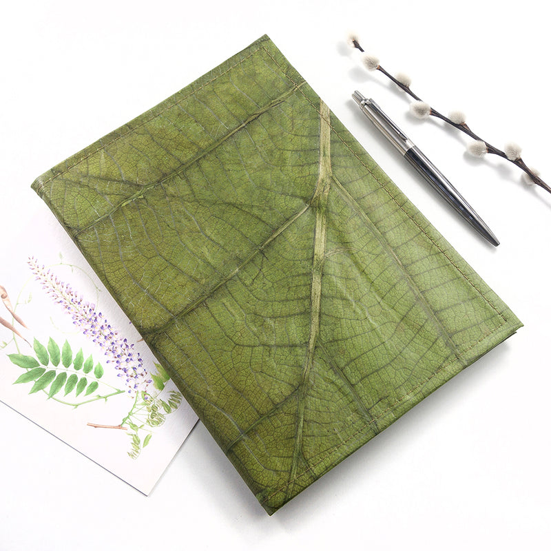 A5 Leaf Leather Notebook Pure Essence Greetings