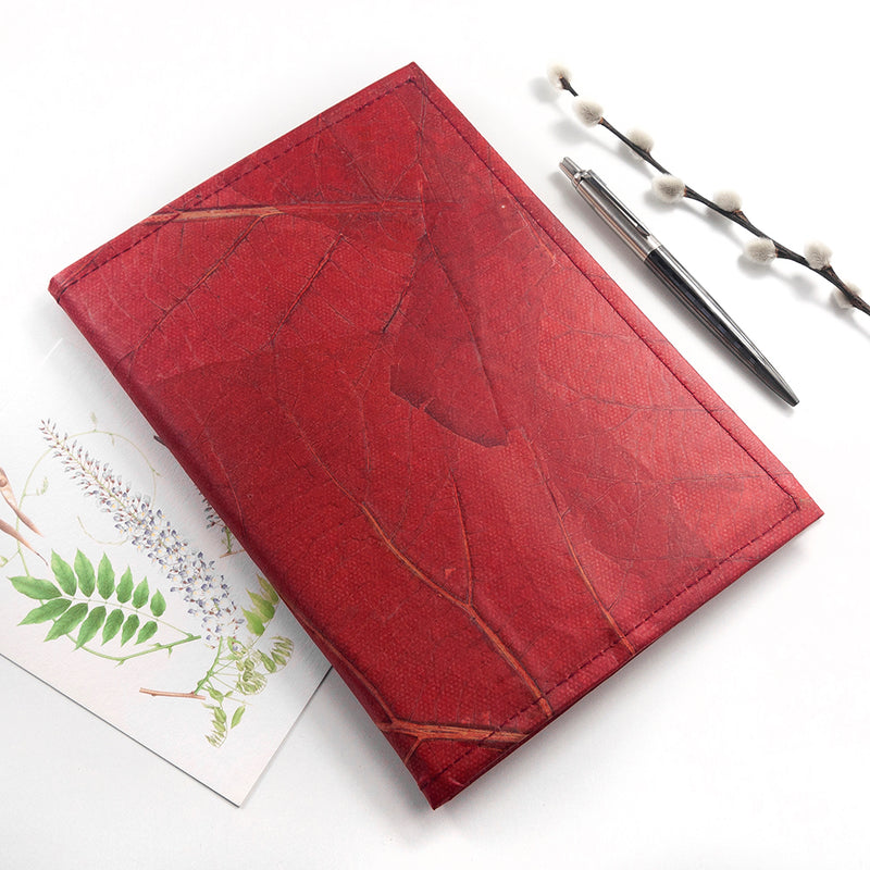 A5 Leaf Leather Notebook Pure Essence Greetings