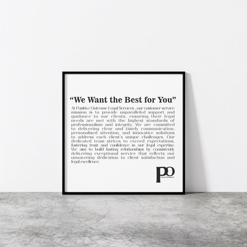 Legal Services Customer Service Statement Print - Framed | Unframed PureEssenceGreetings