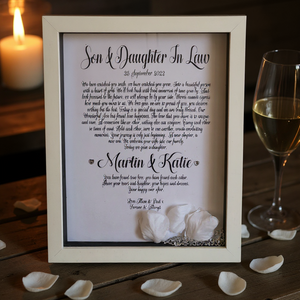 Son and Daughter in Law Framed Wedding Poem PureEssenceGreetings