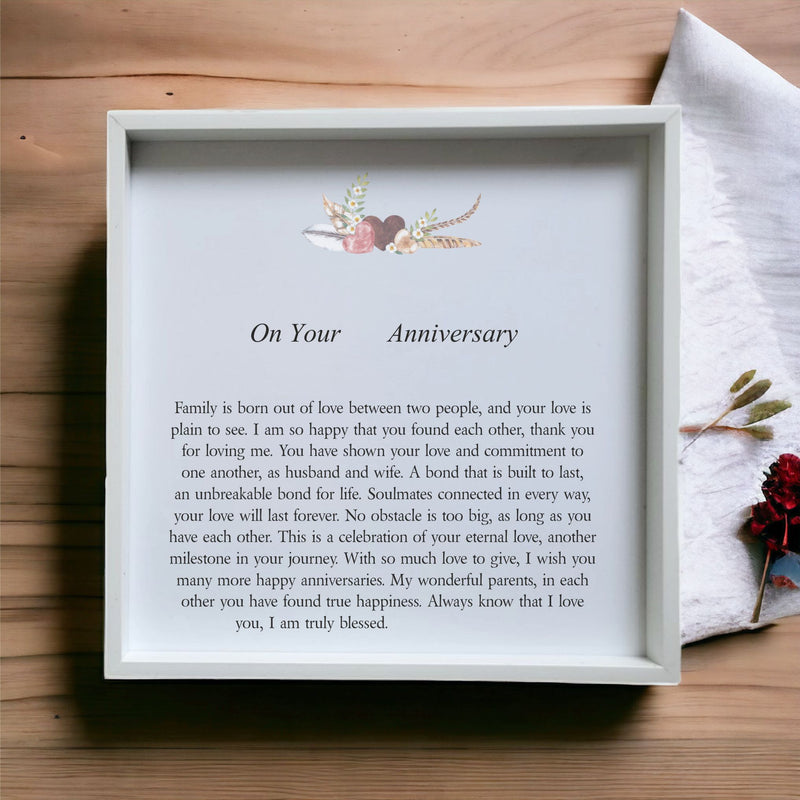 Mum & Dad On Your Anniversary Framed Personalised Plaque PureEssenceGreetings