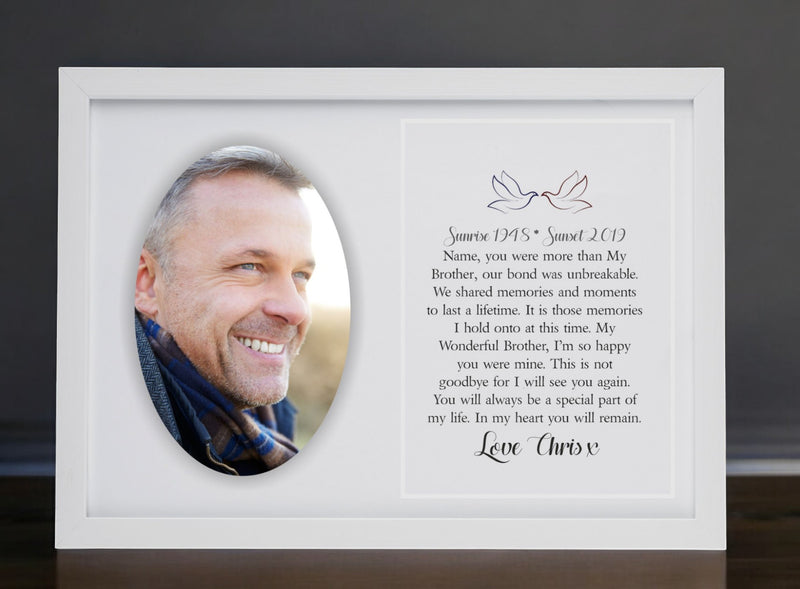 Brother Memorial Personalised Mounted Card PureEssenceGreetings