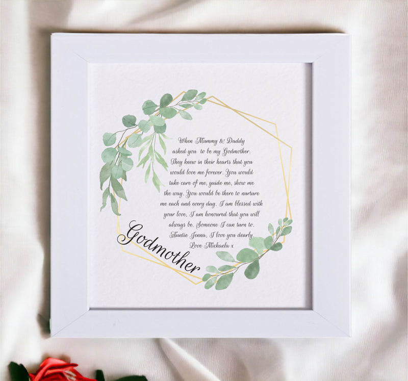 Godmother Personalised Plaque Pure Essence Greetings