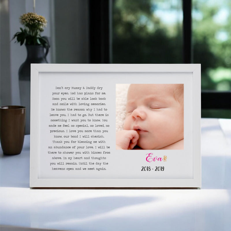 Kisses from Above Children's Remembrance Personalised Plaque PureEssenceGreetings