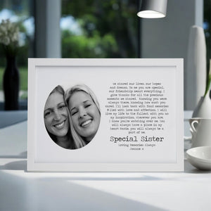 Memorial Photo Personalised Framed Metal Plaque | A Part of Me - Sister | Brother PureEssenceGreetings