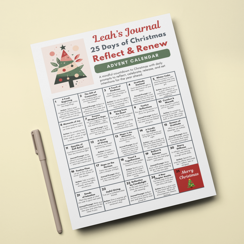 Affirmation Prompts Christmas Advent Calendar Box PEGGY