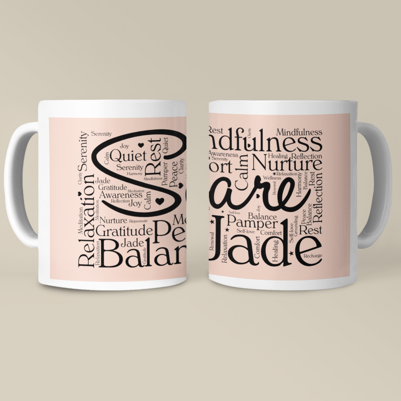 Selfcare WordArt Mugs PureEssenceGreetings