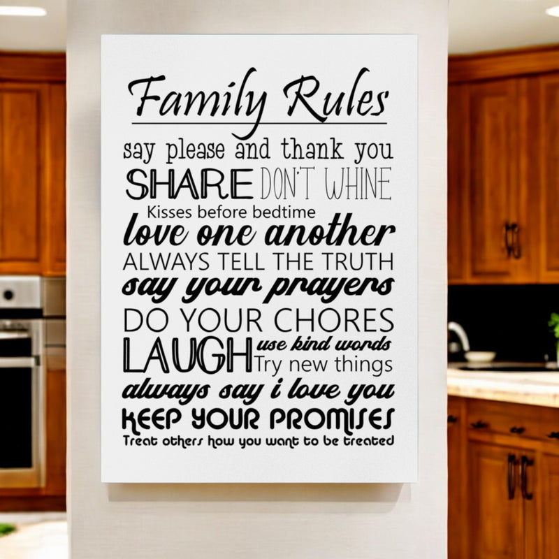 FAMILY RULES  Print | Unframed | Framed PureEssenceGreetings