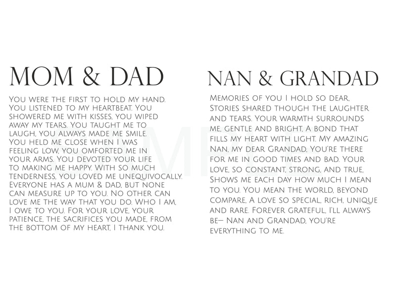 Mom and Dad Mini Photo Poem Book – A Personalised Keepsake of Love and Memories Pure Essence Greetings