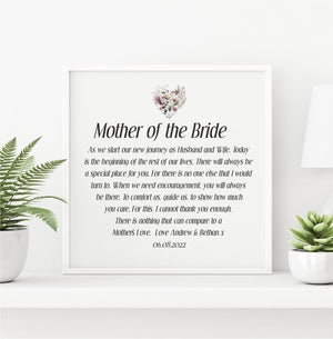 A Mother's Love Personalised Wedding Plaque PureEssenceGreetings